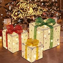 Amazon.co.jp: bumxca クリスマスプレゼントボックスLEDライト 【3個