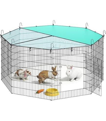 Amazon.co.jp: LANGXUN DIY 小動物 ペット用プレイペン ドア付き