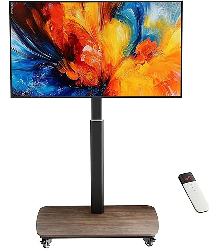 Amazon.co.jp: Claiks テレビスタンド 電動昇降 キャスター付き ハイ