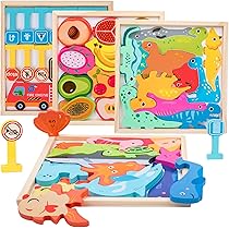 Amazon.co.jp: Shinse 木製パズル 4種類シリーズ 型はめパズル