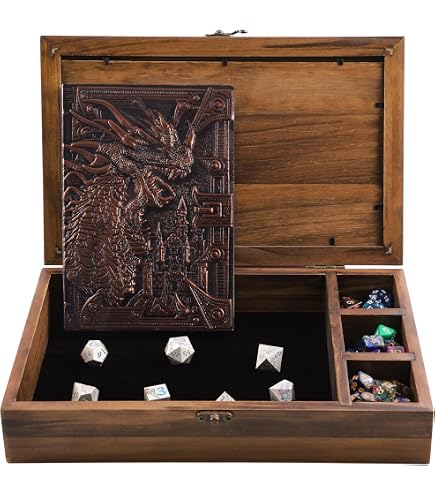 Forged Dice Co. Wyvern Dice Box With Lock & Key - Dragon Storage Chest For D&D Dice, Miniatures, Red