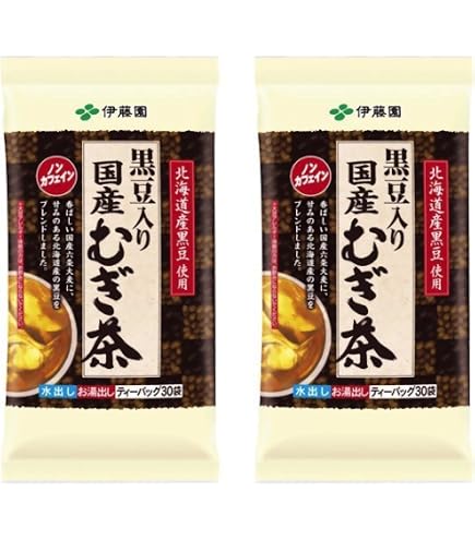 Amazon | 伊藤園 黒豆入り 国産むぎ茶 30ティーバッグ ×4袋 | 伊藤園