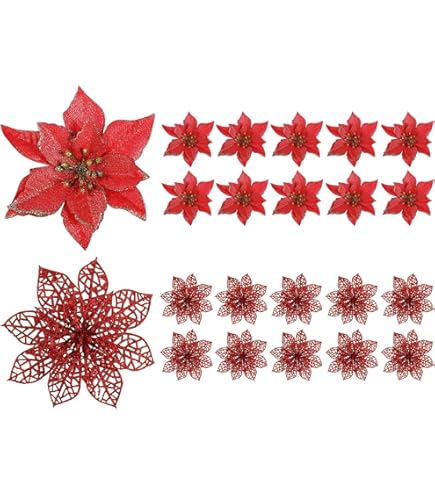 Amazon.co.jp: Blooming Paradise クリスマスツリー飾り 人工花