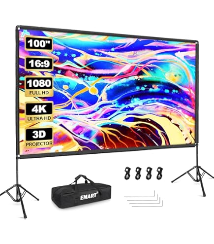 新登場 120インチ自立式＆屋内屋外兼用】工型スタンド付き