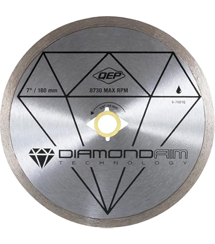 POWERTEC 7-Inch Segmented Diamond Saw Blade - Wet/Dry Cutting For Concrete, Brick, Pavers & Tile