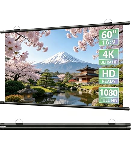 Amazon | 72インチ プロジェクター スクリーン ロール式 16.9 3D フル