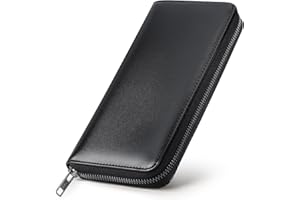 [Ziegler] 財布 メンズ 長財布 本革 人気ブランド 一流の財布職人によって作られた 大容量 スムーズジッパーを 防犯 暗格カード入れ 小銭入れ 紳士用 ビジネス おしゃれ 牛革（1. ブラック）