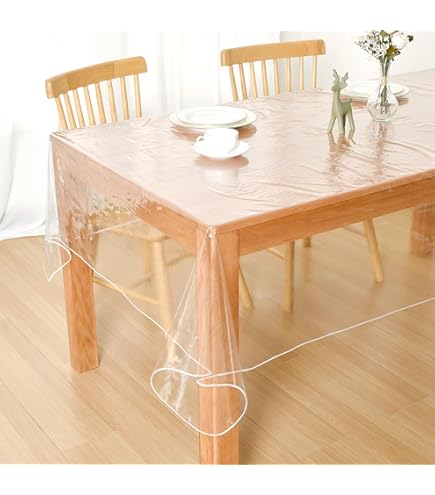 Amazon｜抗ウイルス テーブルクロス 透明テーブルカバー 120cm×150cm