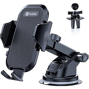 Andobil 車載ホルダー 2020年最新作 スマホホルダー ハニカムシリコンパネル より保護と滑り止め製 吸盤&エア…