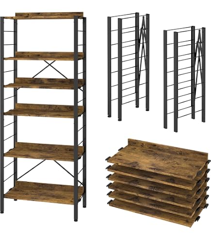 Amazon｜ウッドラック ナチュラル 幅90×奥行42×高さ150cm 5段 1台