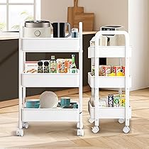 ホワイト木製キッチンワゴン ハンドル付き 隙間収納9.5cm ホワイト木製キッチンワゴン ハンドル付き 隙間収納9.5cm 楽天市場