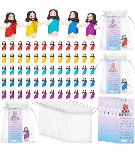 Mini Jesus Figuren Mit Streichholzbox – 36-teiliges Set Für Geschenke An Kirche, Schule & Gemeinschaft | „Jesus Loves You“