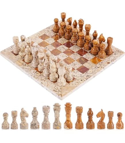 Marble Chess Set For Adults 12 Inch Handmade White Barbados | Ubuy - View #4