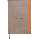 RHODIA(ロディア) ロディア ノート ロディアラマ ゴールブック A5 ドット方眼罫 240ページ ペンホルダー付き イタリア製合皮カバー アイボリーペーパー 90g/㎡ PEFC認証取得 トープ RHODIA Rhodiarama cf117