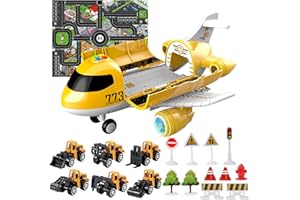 Coolplay 建設車両 車 おもちゃ 飛行機 砂場遊びセット ショベルカー ミニカー 働く車 プレイマット 道路標識付き おままごと