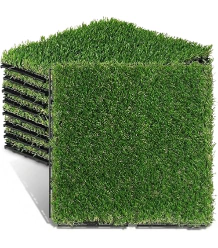 U'Artlines Green Artificial Grass Rug 3 FTx5 FT(15 Square Ft) Thick Realistic Grass