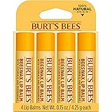 Burt's Bees 100% Natural Origin Moisturising Lip Balm Set, Original Beeswax, 4 Tubes