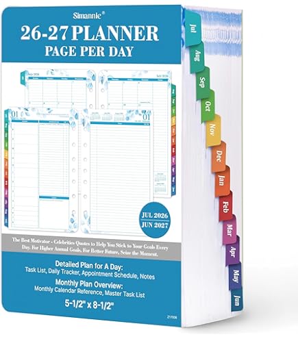 Amazon.co.jp: 2026年 手帳 リフィル – 2026年1月~2026年12月