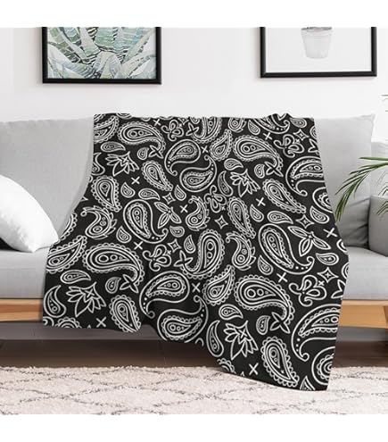 Amazon｜毛布 ペイズリー柄 ブランケット タオルケット セミダブル