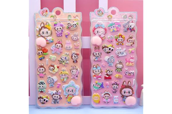 loong おしりぷにぷにシール かわいい ぷくぷく キャラクター 3D マシュマロ ふわふわ もちもち もっちりスクイーズ ステッカー シール帳 デコレーション 2セット008