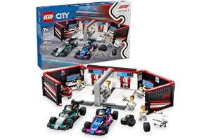 LEGO City F1 Garage & Mercedes-AMG & Alpine Cars 60444 Toy Playset with 2 Race Vehicles, Fun Gift for Racetrack Fans Aged 7 Plu (678 Pieces)