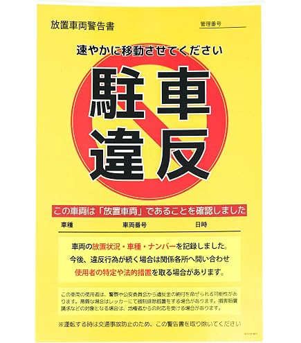 Amazon | 駐車違反警告カード 迷惑駐車、駐車禁止撃退カード3種類×各10
