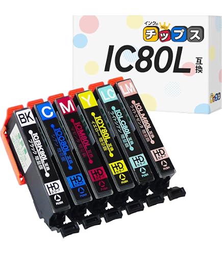 Amazon.co.jp: エプソンIC80インク IC6CL80L互換インク (BK/C/M/Y/LC