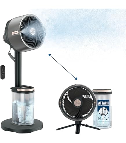 Amazon | Ausic 9L バケットポータブルミストファン 屋外パティオ用