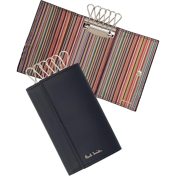 Amazon | [ポールスミス] PaulSmith キーケース マルチストライプ 本革