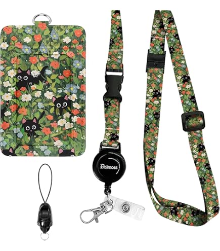 Susaid Cute Polar Bear Print ID Badge Holder With Double-Sided Windows - View #2