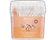 Johnson's Pure Cotton Bud Applicators With Paper Sticks 150 Pack