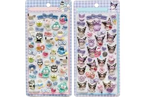 YAYAMIYA 3dシール 立体シール おしゃれ デコシール ごほうび 子供 貼り付け可能 贈り物 手帳 携帯 女の子 DIY用 手帳用 水筒・スマホケース・アルバム飾り用 貼り付け可能 (2枚セット-B)