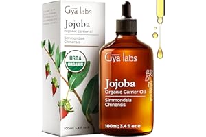 Gya Labs Organic Jojoba Carrier Oil for Skin - 100% Pure Natural Jojoba Oil Organic Unrefined - Jojoba Oil for Hair, Body, Ear Stretch, Nails, Makeup Remover & Facial Moisturizer (100ml)
