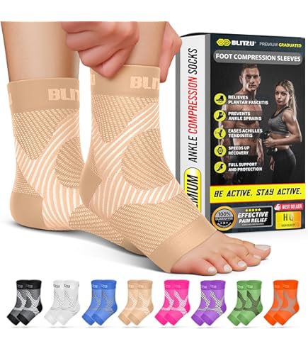 Amazon | 足首ブレース 着圧スリーブ 男女兼用 (1ペア) - 足首サポート