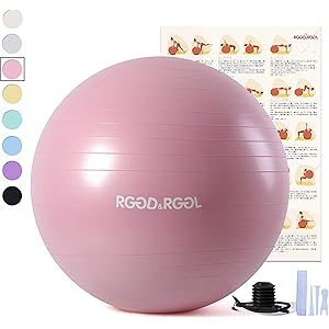 RGGD&RGGL 45cm/55cm/65cm/75㎝ バランスボール 厚い 環境にやさしいエクササイズボール アンチ…