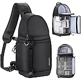 K&F Concept カメラバッグ スリングバッグ カメラショルダーバッグ 大容量 10L 2気室 サイドアクセス 仕切り調整可 一眼レフバッグ おしゃれ 撥水加工 耐衝撃 軽量 小物入れ カメラアクセサリー収納バッグ 旅行/出張/アウトドア撮影用