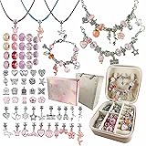 Yowamho Charm Bracelet Making Kit for Girls, 69PCS DIY Jewelry Making Kit with Jewelry Box and Gift Bag, Jewellery Charms and