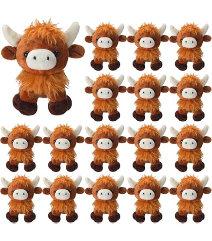 Lewtemi 20 Pcs Cow Toy St￭ Farm Plush Valentine Keychain Gift Cow Keyring For Backpack Handbag Purse Party 103