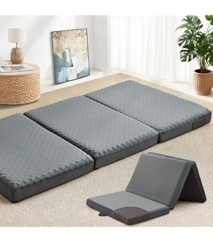 マットレス 折り畳み シングル 厚さ10cm 高反発腰の負担を軽減 硬め敷布団 Amazon｜マットレス 折り畳み シングル【取っ手付き】厚さ10cm