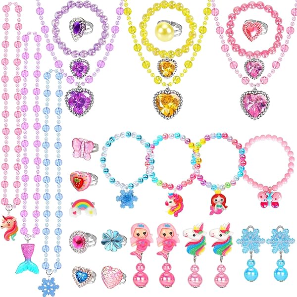 Amazon.co.jp: NINAOR プリンセスジュエリー 56個パック 女の子