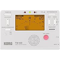 KORG(コルグ) チューナー メトロノーム 同時に使える TM-60 WH ホワイト 吹奏楽 ブラスバンド オーケストラ 個人練習 コンパクト 持ち運び