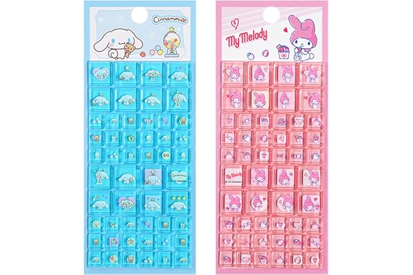 KRGNPLE タイルシール ぷくぷくシール 2 枚 3D 再剥離可能 PVC 材質 励ましステッカー 手帳デコレーション 子供クリエイティブ DIY に最適 人気 プレゼント（No.03＋No.04）