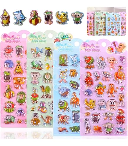 Amazon | 【4枚セット】3dシール 手帳用 可愛い 立体 Mocasa ぷっくり