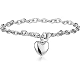 Jstyle Jewelry Women's Stainless Steel Chain Bracelet with Heart Charm7.48