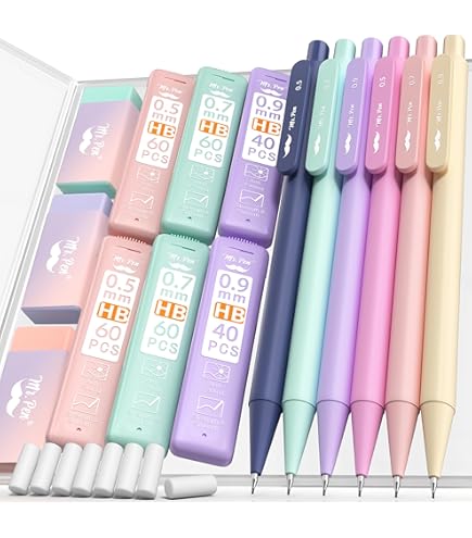 Amazon.co.jp: Nicpro パステルシャープペンシル6本セット ケース付き