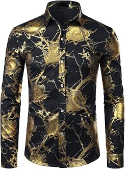 Button Down Party Dress Shirt 