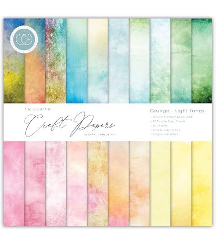 Craft Consortium Paper Pad 6, Ink Drops-Candy - 40 Sheets (20 Designs), 6x6 Inch Double-Sided Scrapbook Paper For Crafts
