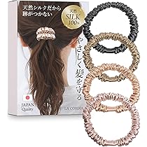 Amazon.co.jp: 【髪も喜ぶ シルク 100％ 】 ヘアゴム あとがつかない