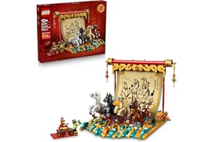 LEGO Spring Festival Galloping Horse Canvas (1650 pcs) Building Toy - Horse Art Decor Set for Kids, and Animal Art Lovers Aged 10+ with 2 Minifigures, Zodiac Sign Gift Idea for Display 80119