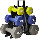 Amazonベーシック ワークアウトダンベル&ウェイトラック ハンドウェイト ネオプレン